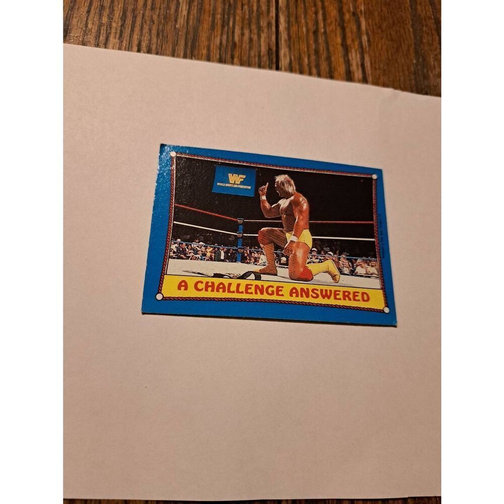1987 Topps WWF Ringside 36 Challenge Answered Hulk Hogan Vintage Trading Card